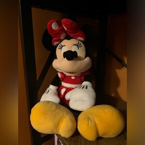 Disney Collection 17” Minnie Mouse Plush Red White Polka Dot Dress‎ Bow Yellow